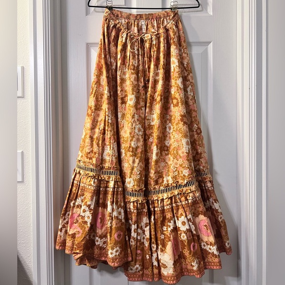 Spell Anne Maxi Skirt Peach